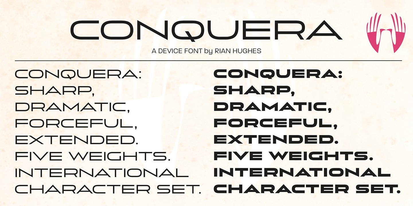 Пример шрифта Conquera Heavy